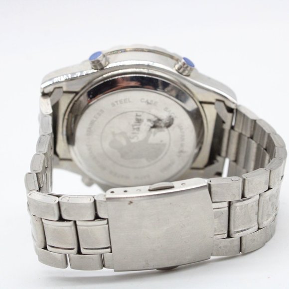 Stauer Chronograph & Digital Watch Mens Silver Tone Stainless Steel WR50 19093 - Picture 7 of 8
